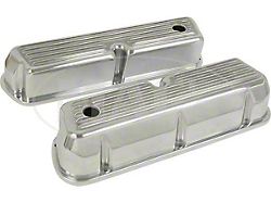 Tall-Design Polished/Finned Aluminum Valve Covers, 289/302/351W V8 (Using Small-Block V8 Ford Engine)
