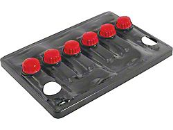 TarTopper Battery Cover - For 24F Series Battery - Black Plastic With Red Simulated Caps - Inside Dimensions 9-7/8 Wide x 6-7/8 Deep