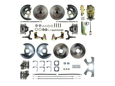 The Right Stuff Detailing Street Series 4-Wheel Manual Disc Brake Conversion Kit with Original Brake Booster/Master Cylinder; Natural Calipers (1967 Camaro)
