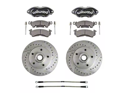 The Right Stuff Detailing Performance Front Disc Brake Conversion Kit; Black Calipers (1969 Camaro)