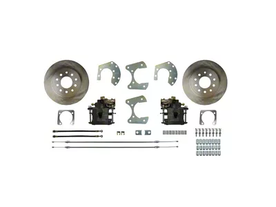 The Right Stuff Detailing Street Series Rear Disc Brake Conversion Kit for 10/12-Bolt Rear End with Normal GM Tube Axle and Ford 9-Inch Large Bearing; Red Calipers (67-69 Camaro w/ Non-Staggered Shocks)