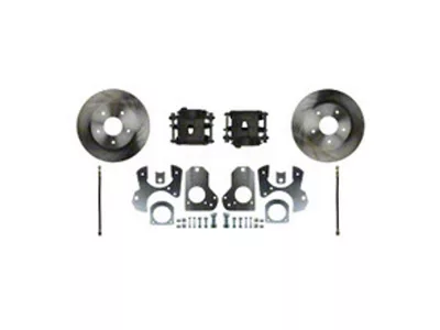 The Right Stuff Detailing Street Series Rear Disc Brake Conversion Kit; Black Calipers (82-92 Camaro w/ 10-Bolt Rear End)