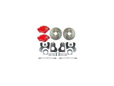 The Right Stuff Detailing Performance Series Rear Disc Brake Conversion Kit; Red Calipers (82-92 Firebird)