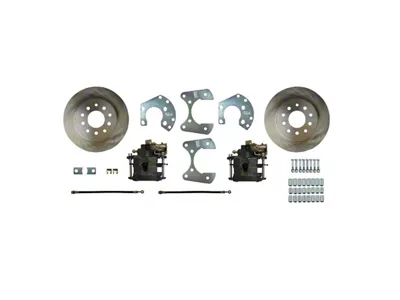 The Right Stuff Detailing Street Series Rear Disc Brake Conversion Kit for Ford 8.8-Inch Rear End and 5-Lug Axles; Natural Calipers (1967 Firebird w/ Non-Staggered Shocks)