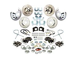 The Right Stuff Detailing Street Series At The Wheel 4-Wheel Disc Brake Conversion Kit; Black Calipers (64-73 V8 Mustang w/ Small Ford 9/8-Inch Rear)