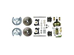 The Right Stuff Detailing Street Series 9-Inch Booster Front Power Disc Brake Conversion Kit with Original Brake Booster/Master Cylinder; Natural Calipers (55-57 150, 210, Bel Air, Nomad)