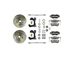 The Right Stuff Detailing Performance Series At The Wheel Front Disc Brake Conversion Kit; Black Calipers (55-57 Bel Air, Nomad)