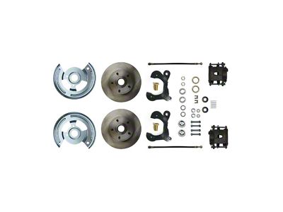 The Right Stuff Detailing Street Series At The Wheel Front Manual Disc Brake Conversion Kit; Black Calipers (55-57 150, 210, Bel Air, Nomad)