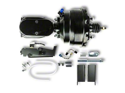 The Right Stuff Detailing Booster Master Cylinder Combo Kit; Black (55-57 150, 210, Bel Air, Nomad w/ Front Disc & Rear Drum Brakes)
