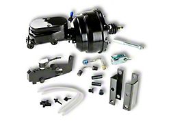 The Right Stuff Detailing Booster Master Cylinder Combo Kit; Black (55-57 150, 210, Bel Air, Nomad w/ 4-Wheel Disc Brakes)