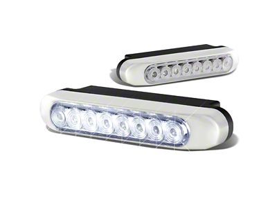 8-LED Type-2 Rectangular Fog Lights; Clear (Universal; Some Adaptation May Be Required)