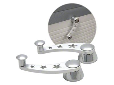 Brushed Billet Aluminum Window Crank Handles; Star Design (Universal; Some Adaptation May Be Required)