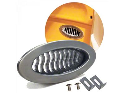 Brushed Billet Oval Air Conditioning Heater Dash Vent Wavy Louver (Universal; Some Adaptation May Be Required)