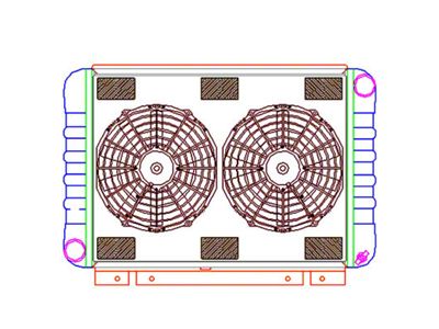 ComboUnit CrossFlow Radiator; 2-Row (64-66 Thunderbird w/ Manual Transmission)