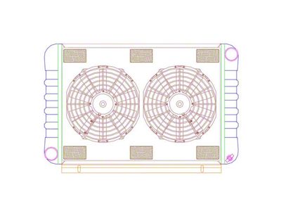 ComboUnit CrossFlow Radiator; 2-Row (62-63 Thunderbird w/ Manual Transmission)