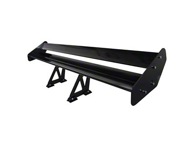 Double Deck Aluminum Adjustable Trunk Spoiler Wing; 52-Inch (Universal; Some Adaptation May Be Required)