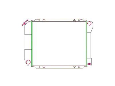 ExactFit CrossFlow Radiator; 2-Row (1968 V8 Thunderbird w/ Manual Transmission)