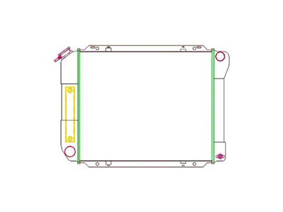 ExactFit CrossFlow Radiator; 2-Row (1968 V8 Thunderbird w/ Automatic Transmission)