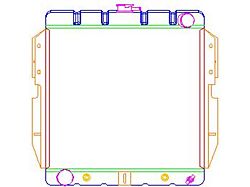 ExactFit DownFlow Radiator; 2-Row (55-57 V8 Thunderbird w/ Automatic Transmission)