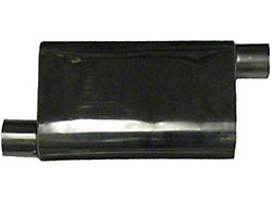 HVS Welded Performance Stainless Dual Offset Muffler; 2.50-Inch Inlet/Outlet (Universal; Some Adaptation May Be Required)