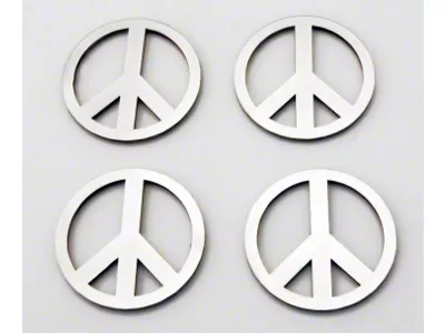 Peace Sign Emblems; Brushed (Universal; Some Adaptation May Be Required)