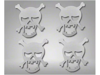 Pirate Skull Emblems; Brushed (Universal; Some Adaptation May Be Required)