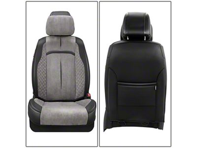 Voris Series Front Seat Covers; Gray/Black (Universal; Some Adaptation May Be Required)