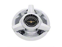 Wire Wheel Hub Cap; Chrome with Black Center (62-63 Thunderbird)
