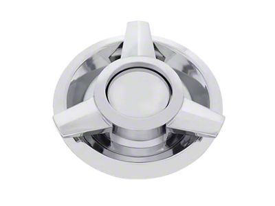 Wire Wheel Hub Cap; Chrome with Chrome Center (62-63 Thunderbird)