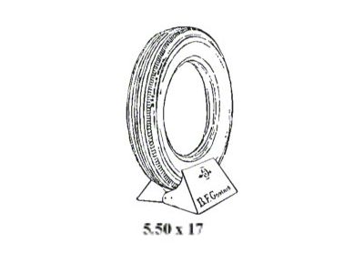 Tire - 5.50 X 17 - 3-1/4 Whitewall - Goodrich