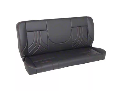 Pro-Series Universal Solid Back Sport-AR Bench Seat without Center Bolster; 60-Inch; Charcoal Black Vinyl with Black Stitching (Universal; Some Adaptation May Be Required)
