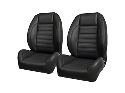 TMI Pro-Series Universal Solid Back Sport Bench Seat without Center Bolster; 55-Inch; Black Vinyl with Black Stitching (Universal; Some Adaptation May Be Required)