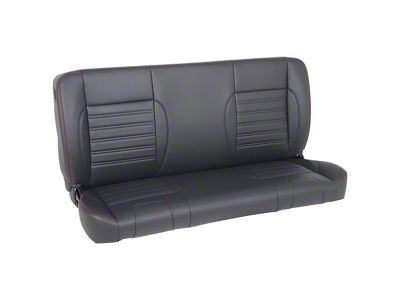 Pro-Series Universal Solid Back Sport Bench Seat without Center Bolster; 60-Inch; Black Vinyl with Black Stitching (Universal; Some Adaptation May Be Required)