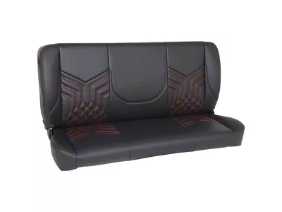 Pro-Series Universal Solid Back Sport-DDL Bench Seat without Center Bolster; 60-Inch; Black Distressed Vinyl with Black Stitching (Universal; Some Adaptation May Be Required)