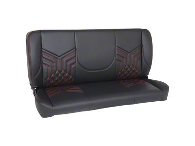 Pro-Series Universal Solid Back Sport-DDL Bench Seat without Center Bolster; 60-Inch; Charcoal Black Vinyl with Black Stitching (Universal; Some Adaptation May Be Required)