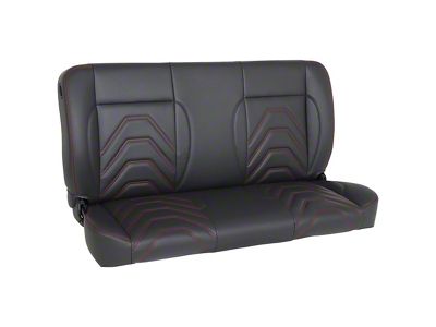 Pro-Series Universal Solid Back Sport-S Bench Seat without Center Bolster; 55-Inch; Charcoal Black Vinyl with Medium Graphite UniSuede and Black Stitching (Universal; Some Adaptation May Be Required)