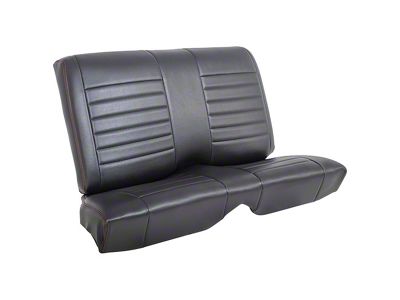 Cruiser Collection 53-Inch Rear Seat Upholstery Kit; Black Madrid Vinyl with Red Stitching (67-69 Camaro Coupe)
