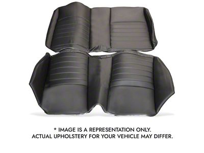 Cruiser Collection 48-Inch Rear Seat Upholstery Kit; Black Madrid Vinyl with Black Stitching (1968 Camaro Coupe)