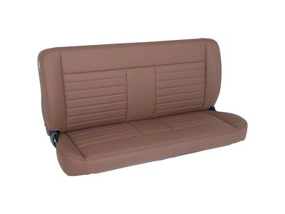 TMI Cruiser Collection 60-Inch Solid Back Bench Seat; Saddle Brown Sierra Vinyl with Brown Stitching (Universal; Some Adaptation May Be Required)