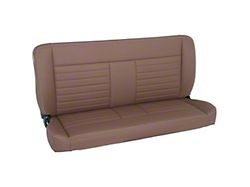 Cruiser Collection 60-Inch Solid Back Bench Seat; Saddle Brown Sierra Vinyl with White Stitching (Universal; Some Adaptation May Be Required)