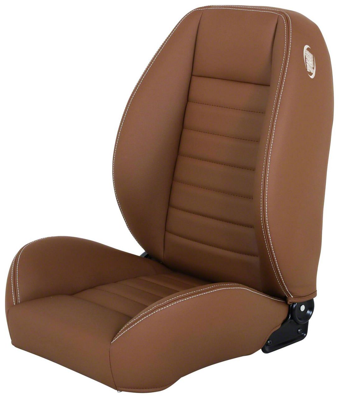 TMI Ecklers Cruiser Collection Low Back Bucket Seats Saddle Brown Vinyl with White Stitching 47 9251 511 WS Universal Some Adaptation May Be Required