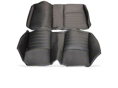 TMI Cruiser Rear Seat Upholstery Kit; Black Madrid Vinyl with Black Stitching (1970 Mustang Coupe)