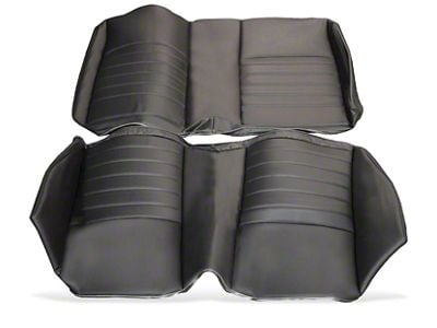 TMI Cruiser Rear Seat Upholstery Kit; Black Madrid Vinyl with Black Stitching (66-67 Chevelle Coupe)