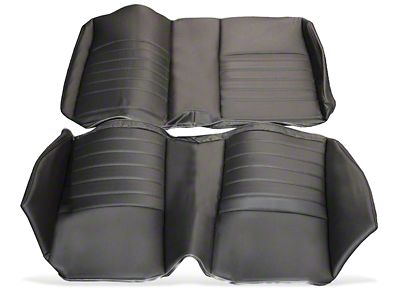 TMI Cruiser Rear Seat Upholstery Kit; Black Madrid Vinyl with Black Stitching (66-67 Chevelle Convertible)