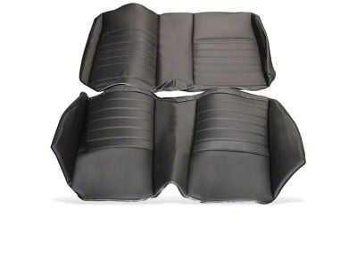 TMI Cruiser Rear Seat Upholstery Kit; Black Madrid Vinyl with Red Stitching (70-81 Camaro Coupe)