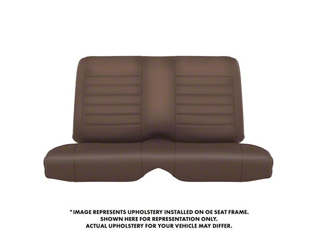 TMI Cruiser Rear Seat Upholstery Kit; Saddle Brown Vinyl with Brown Stitching (1970 Mustang Coupe)