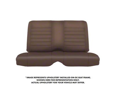 TMI Cruiser Rear Seat Upholstery Kit; Saddle Brown Vinyl with Brown Stitching (72-73 Mustang Coupe)