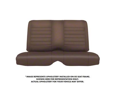 TMI Cruiser Rear Seat Upholstery Kit; Saddle Brown Vinyl with White Stitching (1971 Mustang Coupe)
