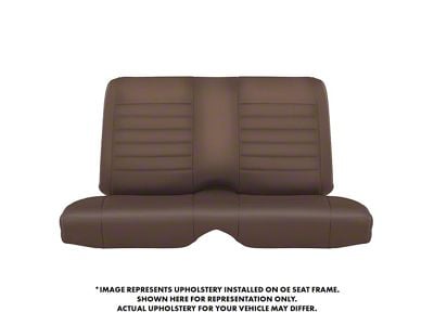 TMI Cruiser Rear Seat Upholstery Kit; Saddle Brown Vinyl with White Stitching (64-70 Mustang Convertible)