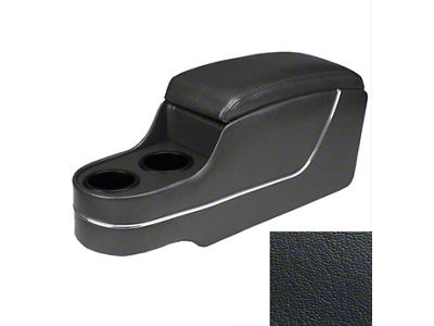 TMI Deluxe Center Console; Black Corinthian Vinyl with Black Stitching (65-73 Mustang Coupe, Fastback)